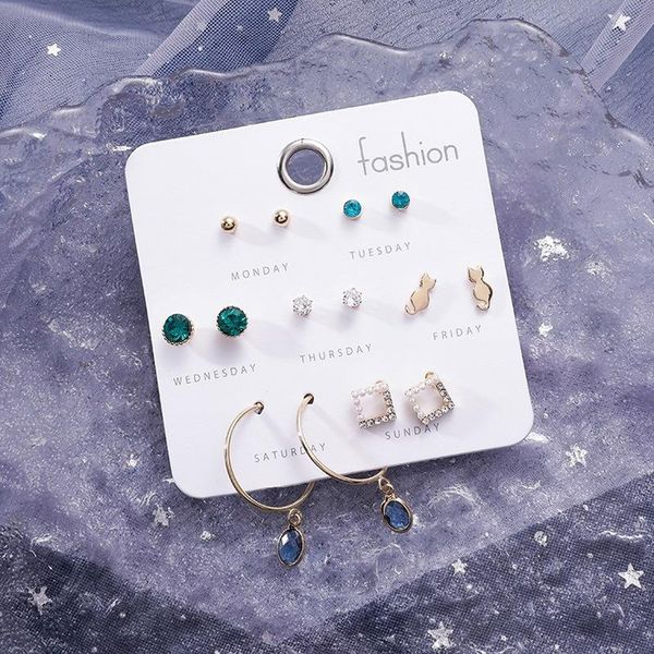 stud wholesale 7 pairs one week earrings for women 2021 fashion jewelry crystal heart geometric set with card, Golden;silver
stud wholesale 7 pairs one week earrings for women 2021 fashion jewelry crystal heart geometric set with card, Golden;silver