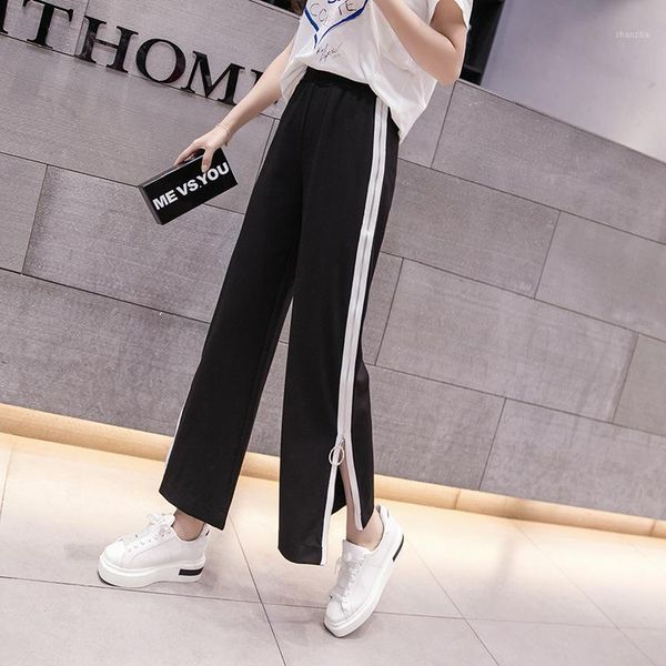 spring 2018 new ladies wide leg pants high waist split summer trousers womens side stripe summer street wear1, Black;white
spring 2018 new ladies wide leg pants high waist split summer trousers womens side stripe summer street wear1, Black;white