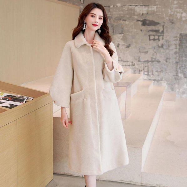 2019 new winter women loose natural sheep shearing fur jacket female long real fur coat fashion warm overcoat manteau femme r3221, Black
2019 new winter women loose natural sheep shearing fur jacket female long real fur coat fashion warm overcoat manteau femme r3221, Black