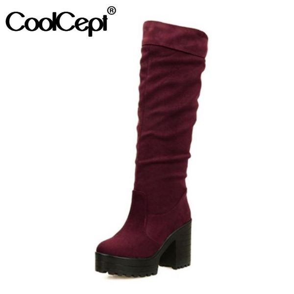 coolcept women high heel boots thick heel platform women knee high boots fashion cool long winter size 34-43, Black
coolcept women high heel boots thick heel platform women knee high boots fashion cool long winter size 34-43, Black