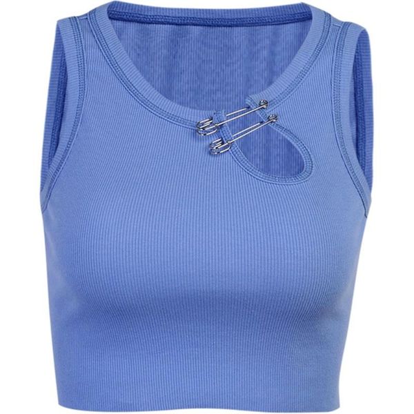 women's tanks & camis women sleeveless o-neck crop tank hollow pins buckle ribbed slim vest 094b, White
women's tanks & camis women sleeveless o-neck crop tank hollow pins buckle ribbed slim vest 094b, White