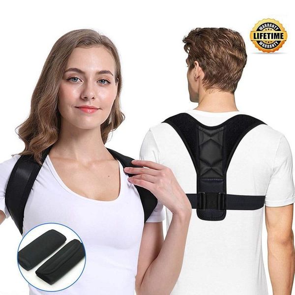 back support women men adjustable posture corrector shoulder brace clavicle belt no slouching1, Black;blue
back support women men adjustable posture corrector shoulder brace clavicle belt no slouching1, Black;blue