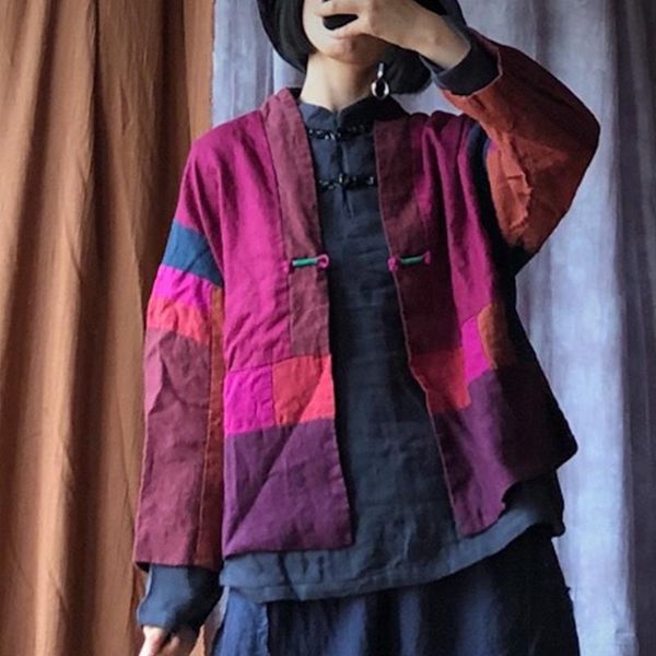 qpfjqd women 2021 autumn spring v-neck linen women retro jackets loose chinese style casual chinese style coats, Black;brown
qpfjqd women 2021 autumn spring v-neck linen women retro jackets loose chinese style casual chinese style coats, Black;brown
