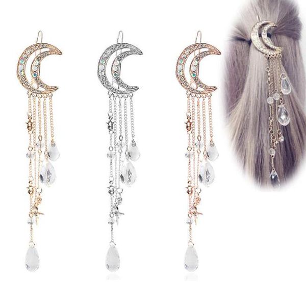 hair accessories fashion elegant women lady moon rhinestone crystal tassel long chain beads dangle hairpin clip jewelry
hair accessories fashion elegant women lady moon rhinestone crystal tassel long chain beads dangle hairpin clip jewelry