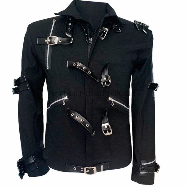 mj michael jackson bad concert jacket with punk rivet black outwear 1027, Black;brown
mj michael jackson bad concert jacket with punk rivet black outwear 1027, Black;brown