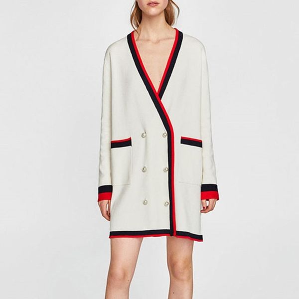 long cardigan sweater with button long sleeve knitted striped fashion new arrival autumn for black knitwear sweaters coat y200720, White;black
long cardigan sweater with button long sleeve knitted striped fashion new arrival autumn for black knitwear sweaters coat y200720, White;black