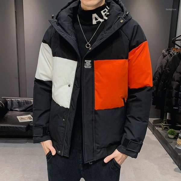 2020 winter splicing contrast hooded warm thick jacket new mens wear casual parkas coat men winterjas heren abrigo hombre1, Black
2020 winter splicing contrast hooded warm thick jacket new mens wear casual parkas coat men winterjas heren abrigo hombre1, Black
