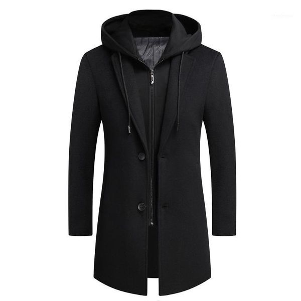 men's hooded wool jacket winter autumn mens long windproof woolen coat casual thick slim fit jacket male trendy korean for young1, Black
men's hooded wool jacket winter autumn mens long windproof woolen coat casual thick slim fit jacket male trendy korean for young1, Black
