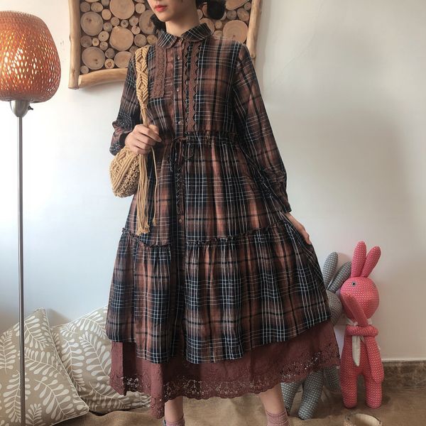 japanese and korean lapel plaid cotton hemp with loose lace stitching and medium dress shirt dress length waist closing long sleeve shirt sk, Black;gray
japanese and korean lapel plaid cotton hemp with loose lace stitching and medium dress shirt dress length waist closing long sleeve shirt sk, Black;gray