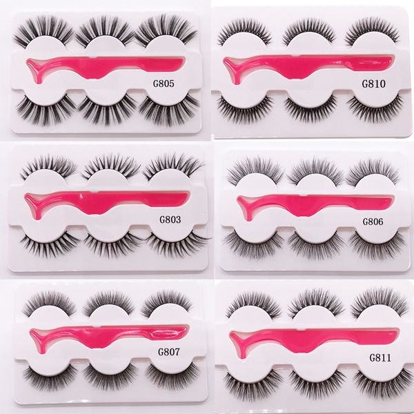 17 styles false eyelashes 3 pairs/box fake eye lashes with 1 pc tweezer handmade natural eye extension beauty tools
17 styles false eyelashes 3 pairs/box fake eye lashes with 1 pc tweezer handmade natural eye extension beauty tools