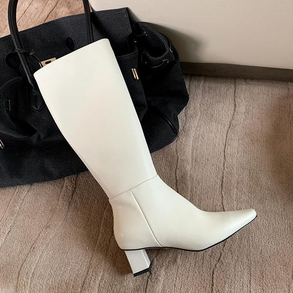 genuine leather women's knee high boots elegant square toe high heels shoes women party working shoes woman, Black
genuine leather women's knee high boots elegant square toe high heels shoes women party working shoes woman, Black