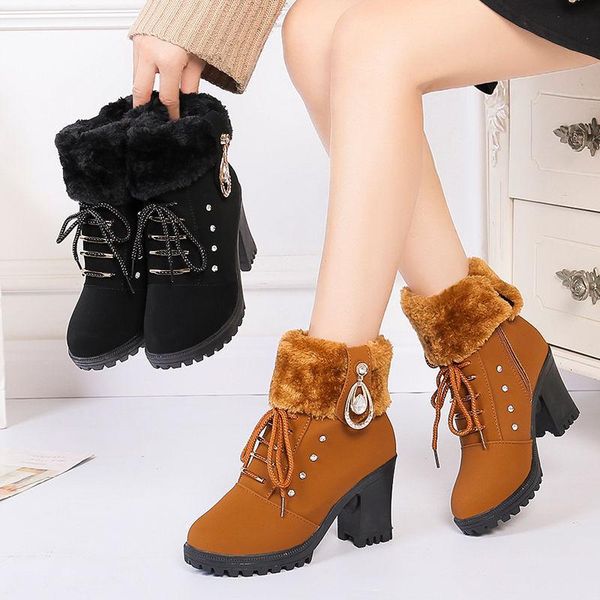 2020 new autumn winter boots women british style high heel shoes woman thick heel side zipper plush women's snow boot, Black
2020 new autumn winter boots women british style high heel shoes woman thick heel side zipper plush women's snow boot, Black