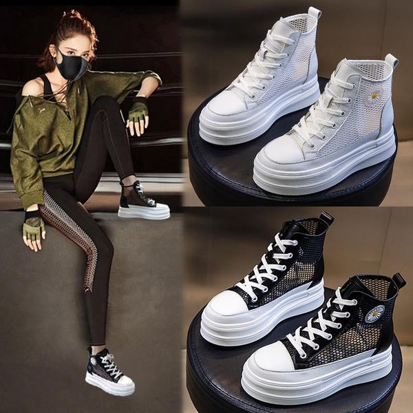 rimocy hollow canvas ankle boots women breathable high round toe platform boots lace up height increased shoes woman, Black
rimocy hollow canvas ankle boots women breathable high round toe platform boots lace up height increased shoes woman, Black