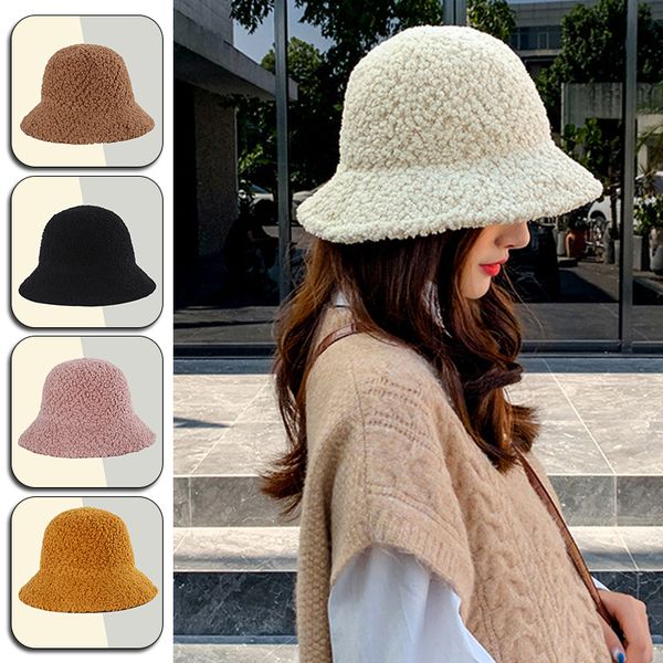 solid artificial female faux fur lambswool bucket for women outdoor winter warm hat lady cap
solid artificial female faux fur lambswool bucket for women outdoor winter warm hat lady cap