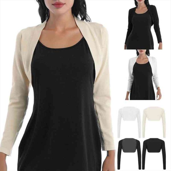 womens open front classic knit sweater cropped cardigans woman long sleeve bolero shrug shawl wedding jacket wrap cover ups, White;black
womens open front classic knit sweater cropped cardigans woman long sleeve bolero shrug shawl wedding jacket wrap cover ups, White;black