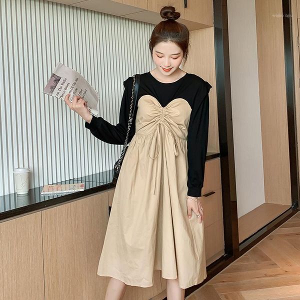maternity dresses 2021 pregnant woman autumn long sleeve dress irregular drawstring patchwork cotton pregnancy preppy style1, White
maternity dresses 2021 pregnant woman autumn long sleeve dress irregular drawstring patchwork cotton pregnancy preppy style1, White