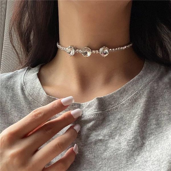 chokers 2021 trendy three big rhinestone link necklace chain choker for women accessories fashion jewellery the gift, Golden;silver
chokers 2021 trendy three big rhinestone link necklace chain choker for women accessories fashion jewellery the gift, Golden;silver