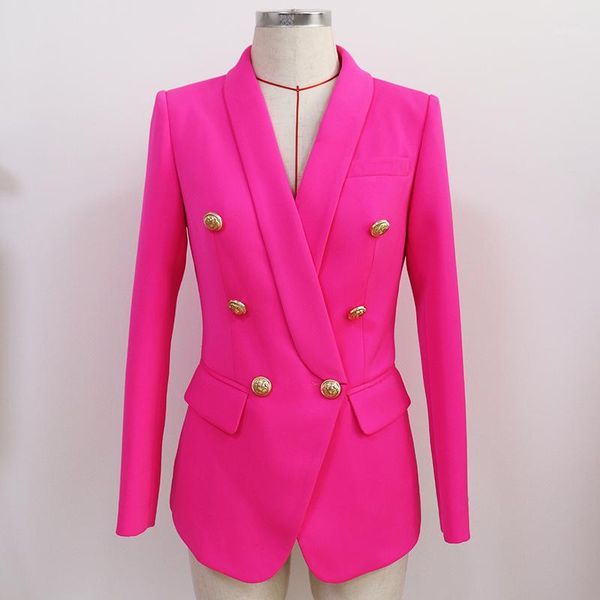 2020 classic blazer jacket women's slim double breasted metal lion buttons shawl collar blazer pink1, White;black
2020 classic blazer jacket women's slim double breasted metal lion buttons shawl collar blazer pink1, White;black