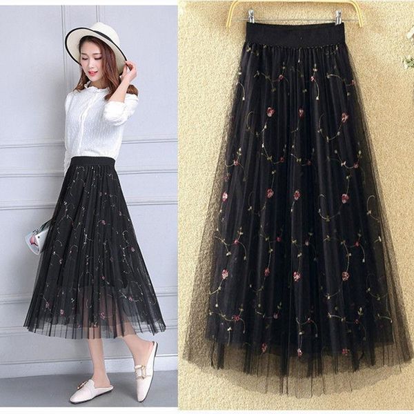 skirts 2021 summer embroidered tulle skirt vintage semi sheer fabric high waist pleated lace mesh midi for women ladies wf2591, Black
skirts 2021 summer embroidered tulle skirt vintage semi sheer fabric high waist pleated lace mesh midi for women ladies wf2591, Black