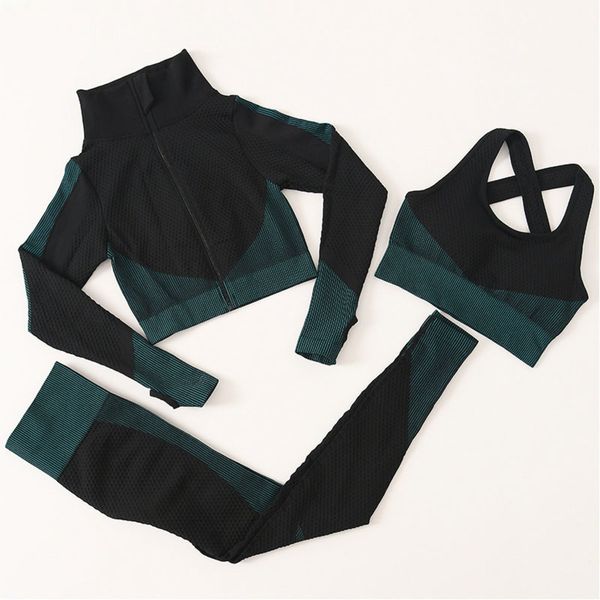 seamless women yoga 3 piece sets sports gym suits long sleeve short sleeve high waist leggings gym clothing c0122, Black;white
seamless women yoga 3 piece sets sports gym suits long sleeve short sleeve high waist leggings gym clothing c0122, Black;white