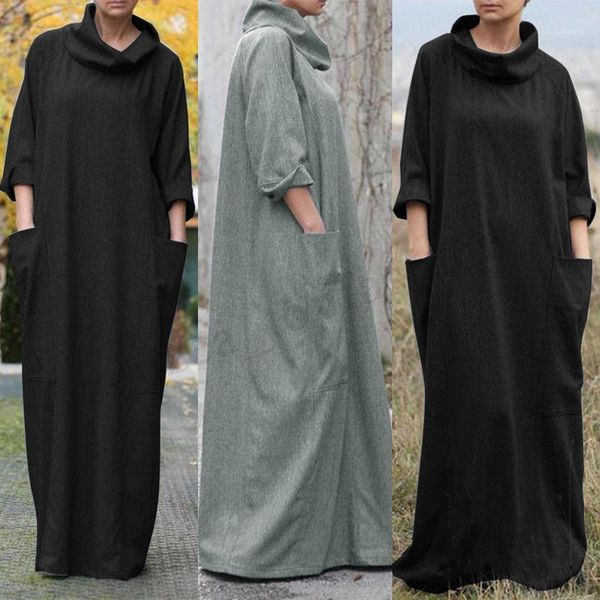 women vintage turtleneck long maxi dress full length shirt dress plus size1, Black;gray
women vintage turtleneck long maxi dress full length shirt dress plus size1, Black;gray