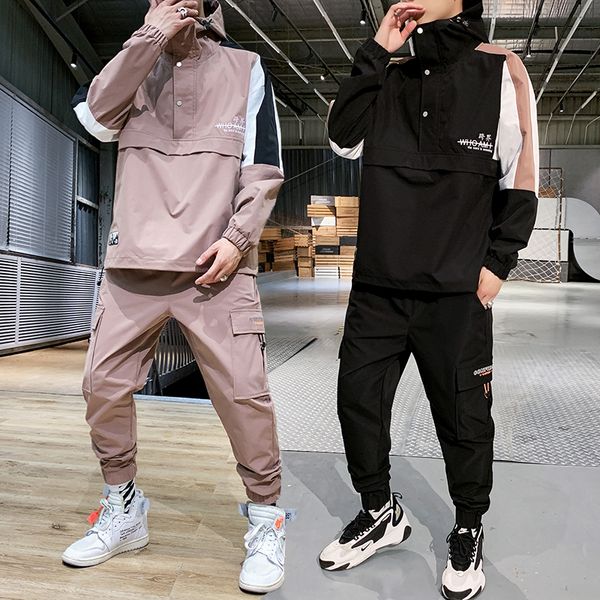 windbreaker fabric men tracksuit 2 piece set autumn streetwear sweatsuit overalls suit hooded jackets and hip hop harlan pants 1022, Gray
windbreaker fabric men tracksuit 2 piece set autumn streetwear sweatsuit overalls suit hooded jackets and hip hop harlan pants 1022, Gray