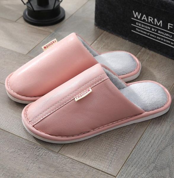 winter leather cotton slippers women waterproof and non slip home warm indoor pu slides men in winter, Black
winter leather cotton slippers women waterproof and non slip home warm indoor pu slides men in winter, Black