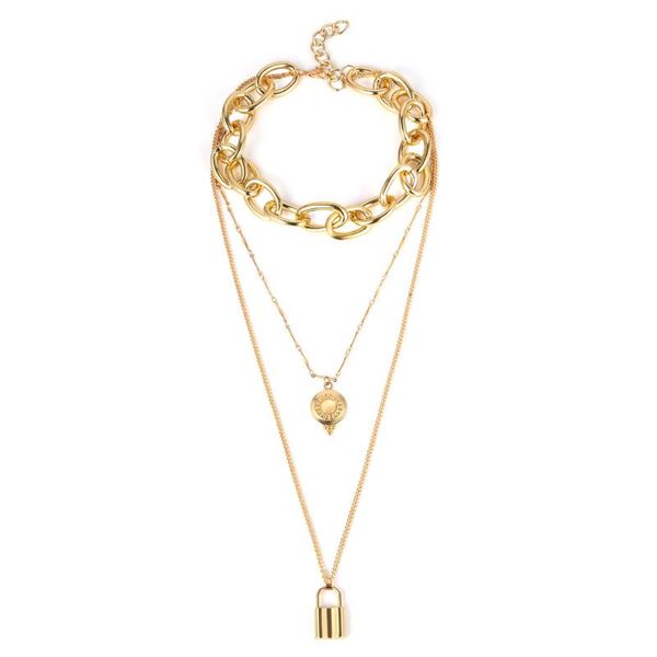 new fashion simple jewel temperament mix and match multi- personality lock multi-layer chain sweater chain female, Silver
new fashion simple jewel temperament mix and match multi- personality lock multi-layer chain sweater chain female, Silver