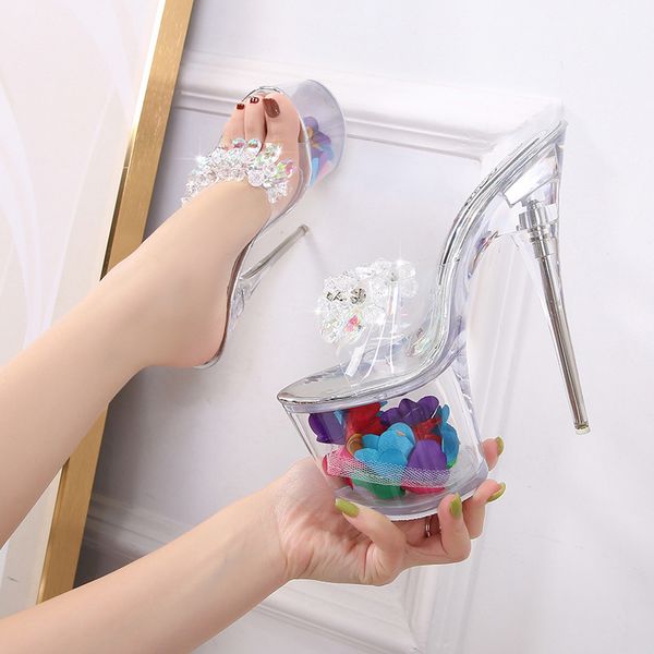 2020 flower glass slipper thin heels 17/20 in transparent cool slippers polo women's dance wedding shoes yfc7, Black
2020 flower glass slipper thin heels 17/20 in transparent cool slippers polo women's dance wedding shoes yfc7, Black