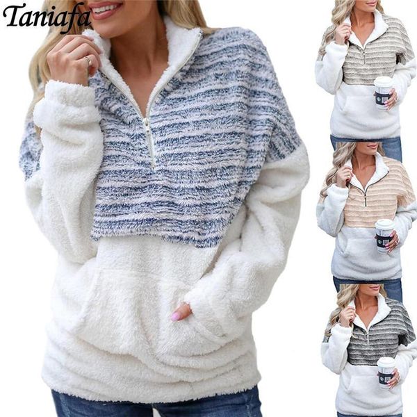 2021 autumn and winter women casual stripe sweater v-neck zipper long-sleeved color block warm sweater1, White;black
2021 autumn and winter women casual stripe sweater v-neck zipper long-sleeved color block warm sweater1, White;black