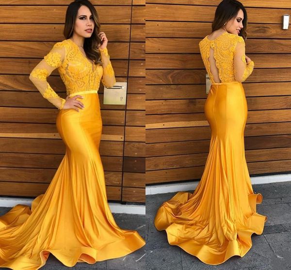 gorgeous gold deep v neck keyhole back mermaid prom dresses 2022 long sleeves lace full length evening pageant celebrity dress, Black
gorgeous gold deep v neck keyhole back mermaid prom dresses 2022 long sleeves lace full length evening pageant celebrity dress, Black