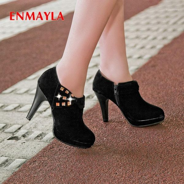 enmayla women winter boots solid platform flock round toe thin heel 2020 basic ankle boots for women zipper fashion shoes1, Black
enmayla women winter boots solid platform flock round toe thin heel 2020 basic ankle boots for women zipper fashion shoes1, Black