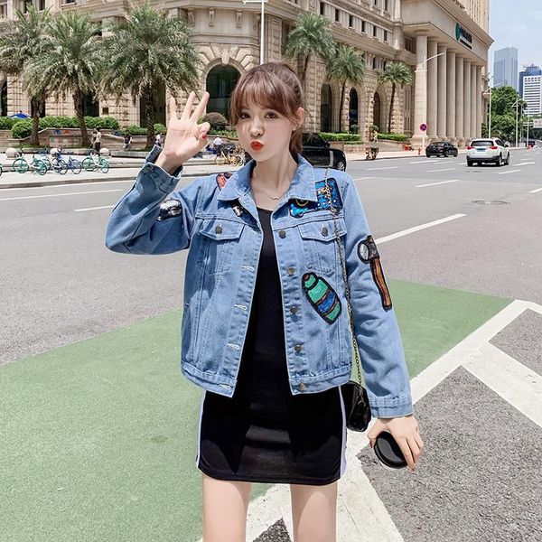 new sequin embroidered long-sleeved denim jacket female slim slimming short coat, Black;brown
new sequin embroidered long-sleeved denim jacket female slim slimming short coat, Black;brown