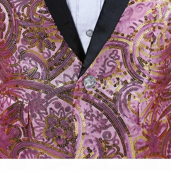 2018 mens pink gold flower sequins fancy paillette wedding singer stage performance suit jacket annual dj blazer with bow tie, White;black
2018 mens pink gold flower sequins fancy paillette wedding singer stage performance suit jacket annual dj blazer with bow tie, White;black