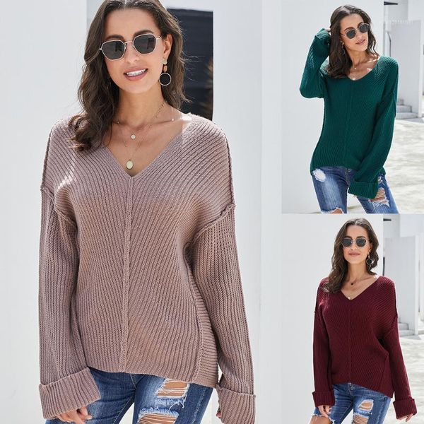women's sweaters 2021 autumn and winter pullover women's european american v-neck long-sleeved solid color wild loose knitwear1, White;black
women's sweaters 2021 autumn and winter pullover women's european american v-neck long-sleeved solid color wild loose knitwear1, White;black