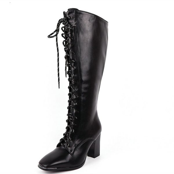 2021 new winter autumn cross tied knee boots square toe thick high heels pumps wedding casual shoes woman size 41 42 43 4ecp, Black
2021 new winter autumn cross tied knee boots square toe thick high heels pumps wedding casual shoes woman size 41 42 43 4ecp, Black