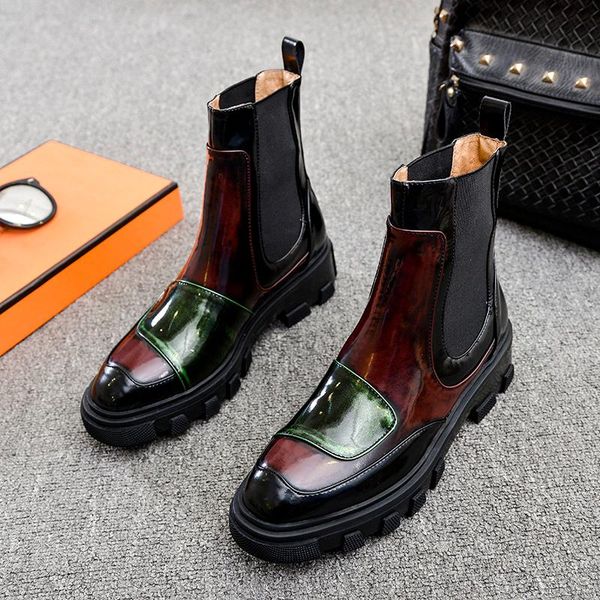 autumn/winter new leather round-headed thick-soled boots women's colored short boots locomotive tide retro, Black
autumn/winter new leather round-headed thick-soled boots women's colored short boots locomotive tide retro, Black