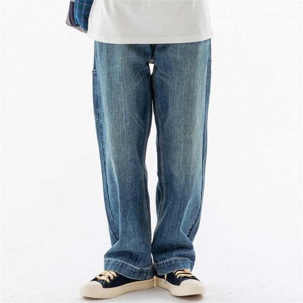men's jeans washed men streetwear fashion casual denim pants baggy straight trousers mens1, Blue
men's jeans washed men streetwear fashion casual denim pants baggy straight trousers mens1, Blue
