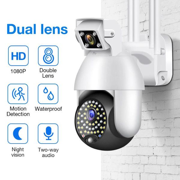 cameras dual lens 1080p ptz ip camera wifi outdoor speed dome wireless security pan tilt 4x digital zoom surveillance cctv
cameras dual lens 1080p ptz ip camera wifi outdoor speed dome wireless security pan tilt 4x digital zoom surveillance cctv