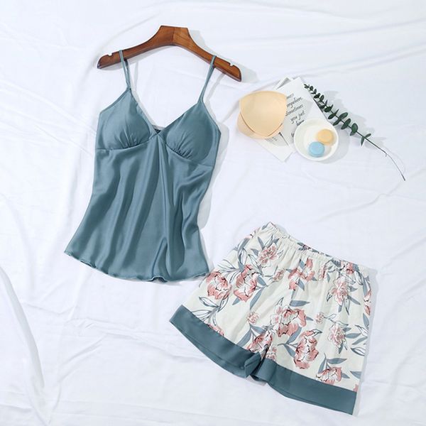 2021 new women's summer pijamas printing spaghetti strap sleepwear female sleeveless backless shorts ladies homewear ug2b, Black;red
2021 new women's summer pijamas printing spaghetti strap sleepwear female sleeveless backless shorts ladies homewear ug2b, Black;red