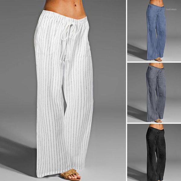 celmia women wide leg pants vintage linen long palazzo ladies casual loose striped elastic waist trousers plus size pantalon 5xl1, Black;white
celmia women wide leg pants vintage linen long palazzo ladies casual loose striped elastic waist trousers plus size pantalon 5xl1, Black;white
