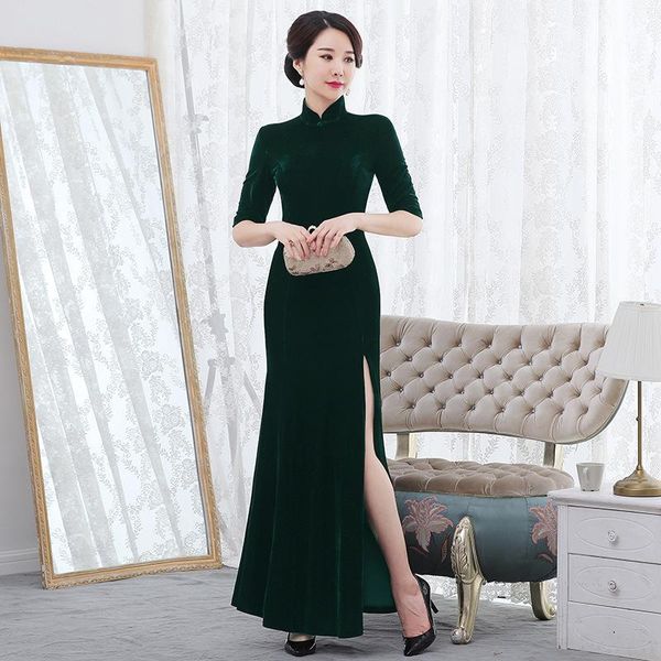 ethnic clothing style fish tail velvet cheongsam sleeves qipao dress traditional chinese elegant slim woman, Red
ethnic clothing style fish tail velvet cheongsam sleeves qipao dress traditional chinese elegant slim woman, Red