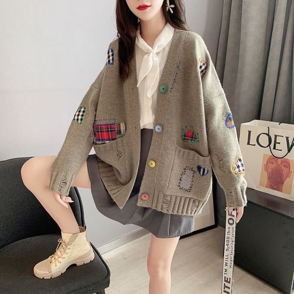 2020 new knitted cardigan women's loose large lazy wind patch 2020 sweater sweaternew knitted cardigan women's sweater loose large, White;black
2020 new knitted cardigan women's loose large lazy wind patch 2020 sweater sweaternew knitted cardigan women's sweater loose large, White;black
