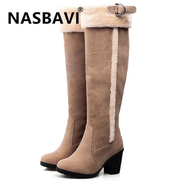 nasbavi new women boots female winter shoes woman warm snow boots fashion round head high heels knee high belt buckle, Black
nasbavi new women boots female winter shoes woman warm snow boots fashion round head high heels knee high belt buckle, Black