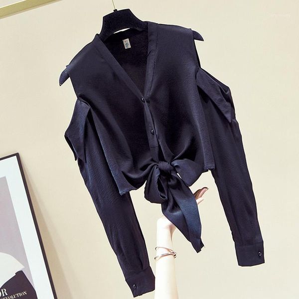women fall 2020 new blouse off-shoulder shirt female niche lace-up slim waist chiffon blouse korean gx14411, White
women fall 2020 new blouse off-shoulder shirt female niche lace-up slim waist chiffon blouse korean gx14411, White