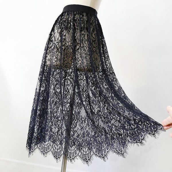 women mesh lace transparent long tulle skirt korean fashion summer ladies elastic high waist black white beach midi skirt
women mesh lace transparent long tulle skirt korean fashion summer ladies elastic high waist black white beach midi skirt