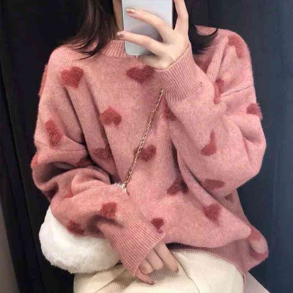 o neck loose pullover heart pattern sweater women warm long sleeve sueter imitation water velet print winter clothes pink, White;black
o neck loose pullover heart pattern sweater women warm long sleeve sueter imitation water velet print winter clothes pink, White;black
