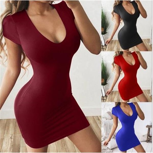 women's deep v neck pockets split short sleeves t shirt cotton pencil dress 1332, Black;gray
women's deep v neck pockets split short sleeves t shirt cotton pencil dress 1332, Black;gray