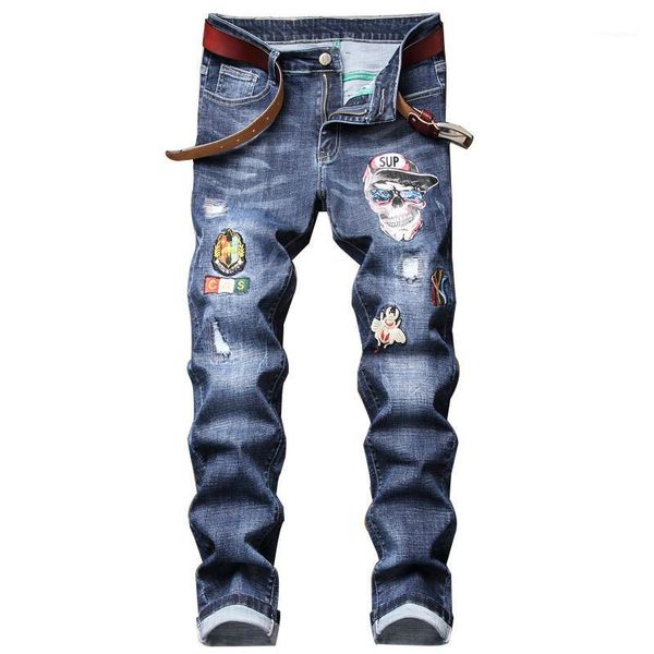 kimsere men's hi street ripped denim trousers with embroidery fashion streetwear distressed jeans pants with patches black blue1, Blue
kimsere men's hi street ripped denim trousers with embroidery fashion streetwear distressed jeans pants with patches black blue1, Blue