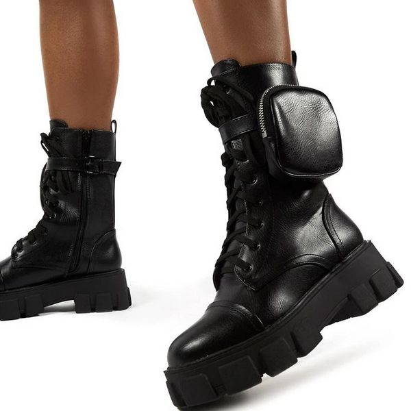 women pocket boots lace up ladies ankle boots female buckle strap black chunky sole pouch ankle woman platform shoes
women pocket boots lace up ladies ankle boots female buckle strap black chunky sole pouch ankle woman platform shoes